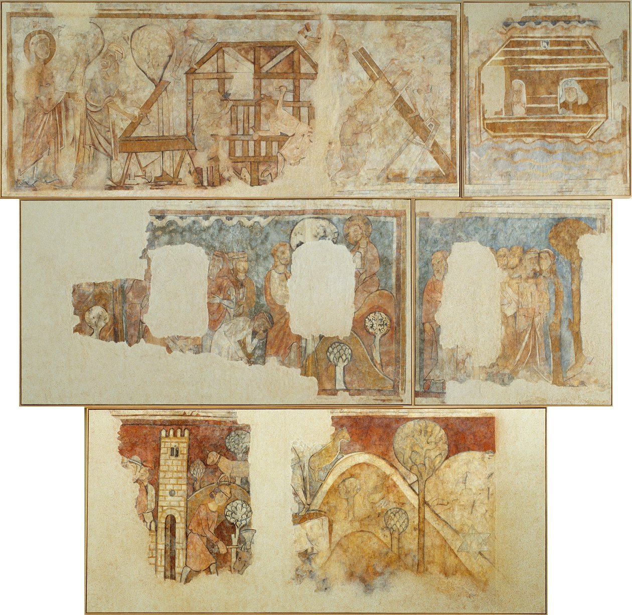 Peintures murales avec des scènes de l