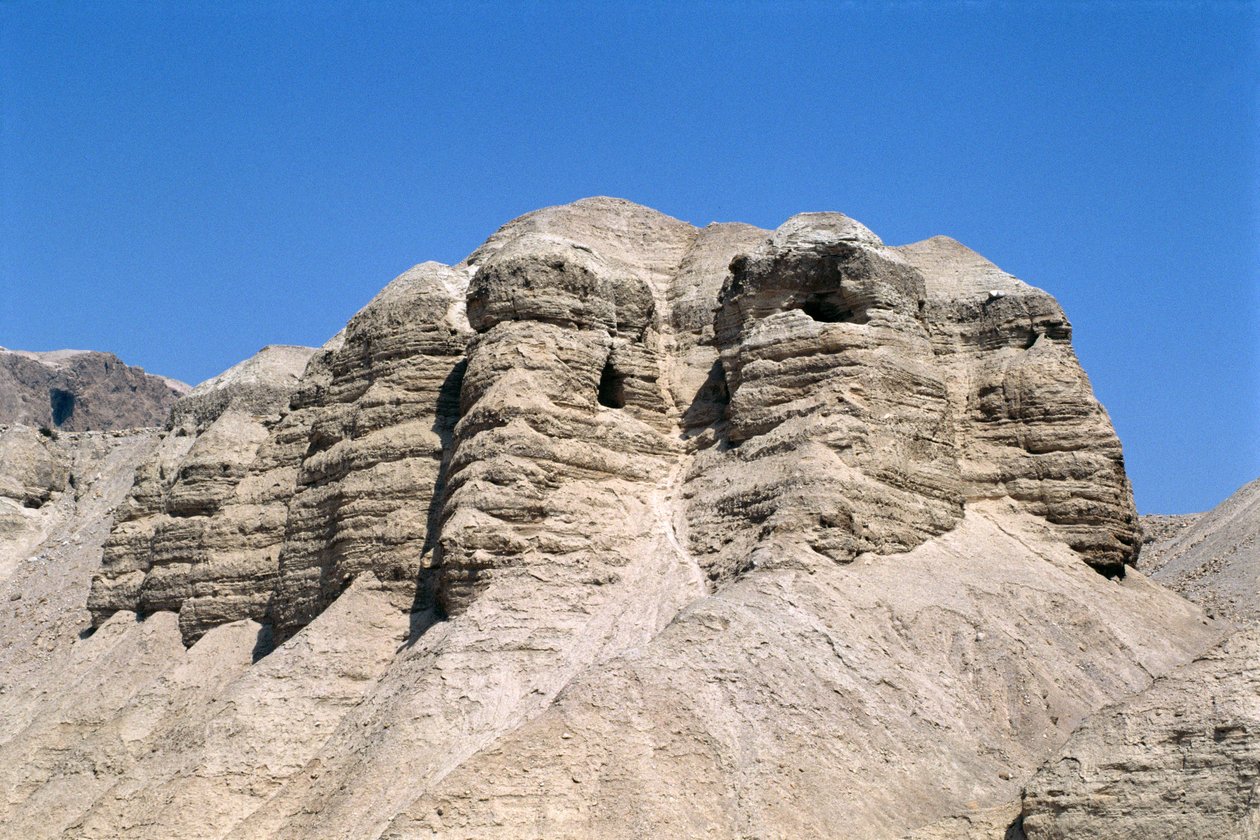 Vue des grottes de Qumran, où les manuscrits de la mer Morte ont été découverts en 1947 - Unbekannt Unbekannt