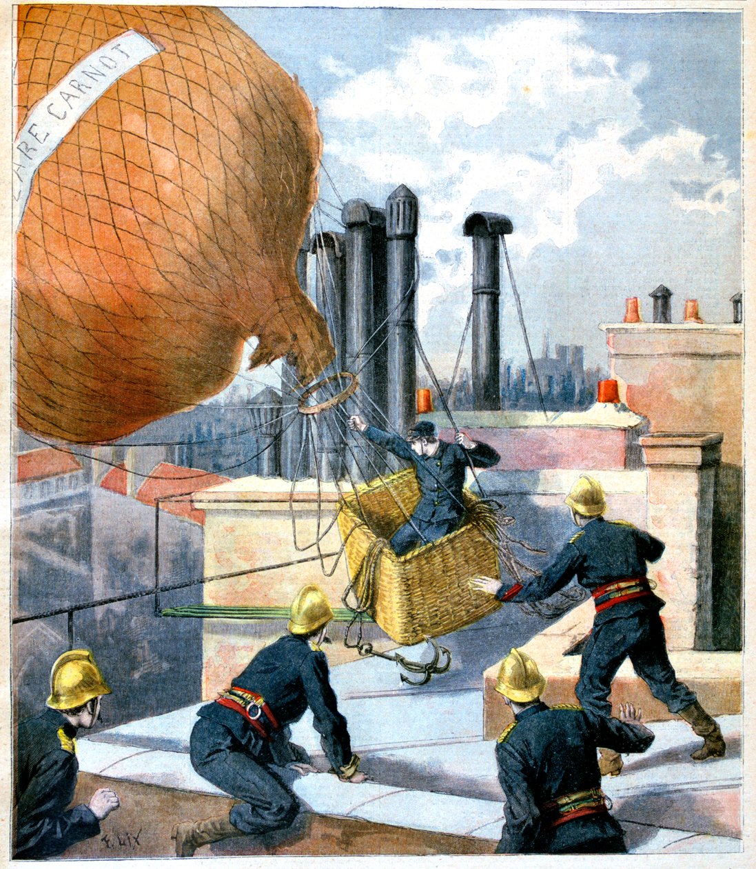 Un ballon sur un toit, 1894 - Unbekannt
