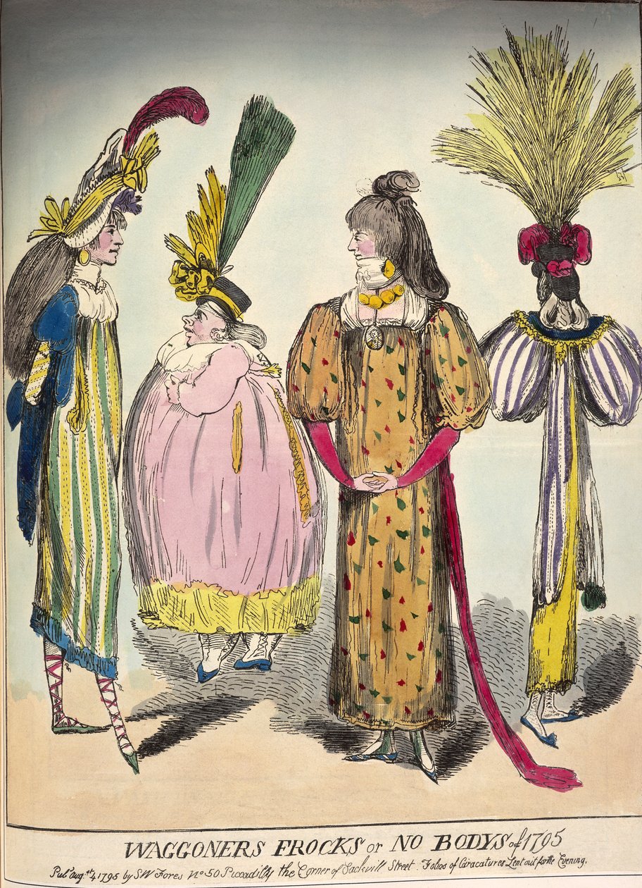 Caricature de la mode de la fin du 18ème siècle, 1795 - Unbekannt