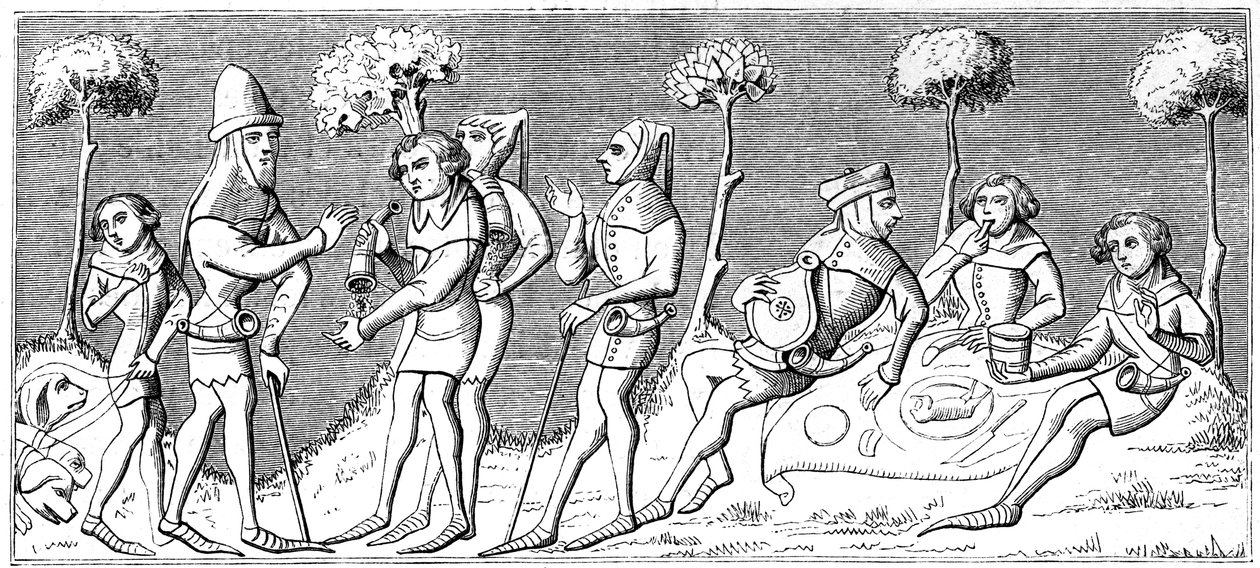 Une partie de chasse se rassemble, 1849 - Unbekannt