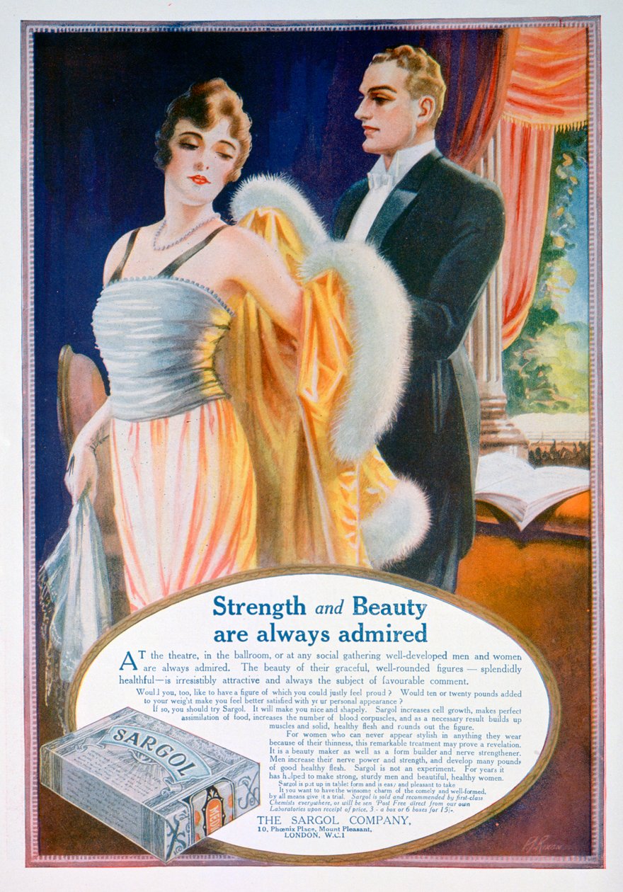 Publicité pour le composé de modelage corporel Sargol, 1921 - Unbekannt