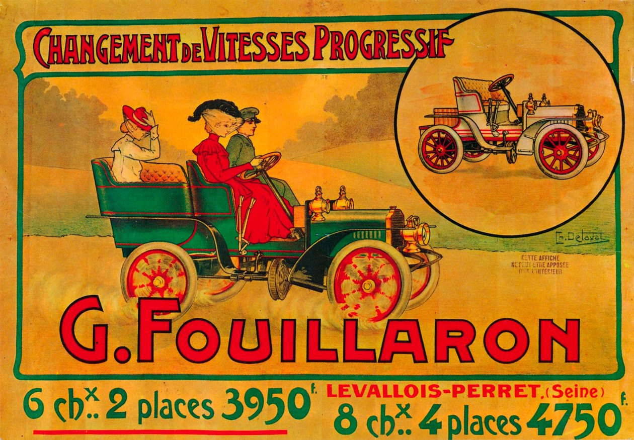 Publicité pour les voitures Fouillaron, vers 1900 - Unbekannt