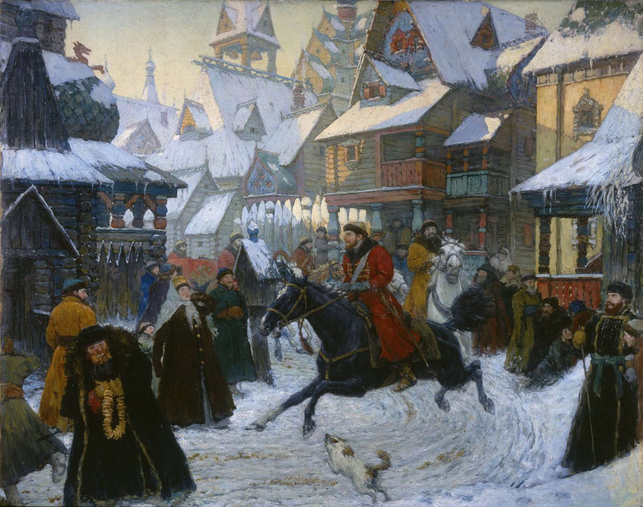 Une ancienne ville russe. Les cavaliers, années 1910 - Unbekannt