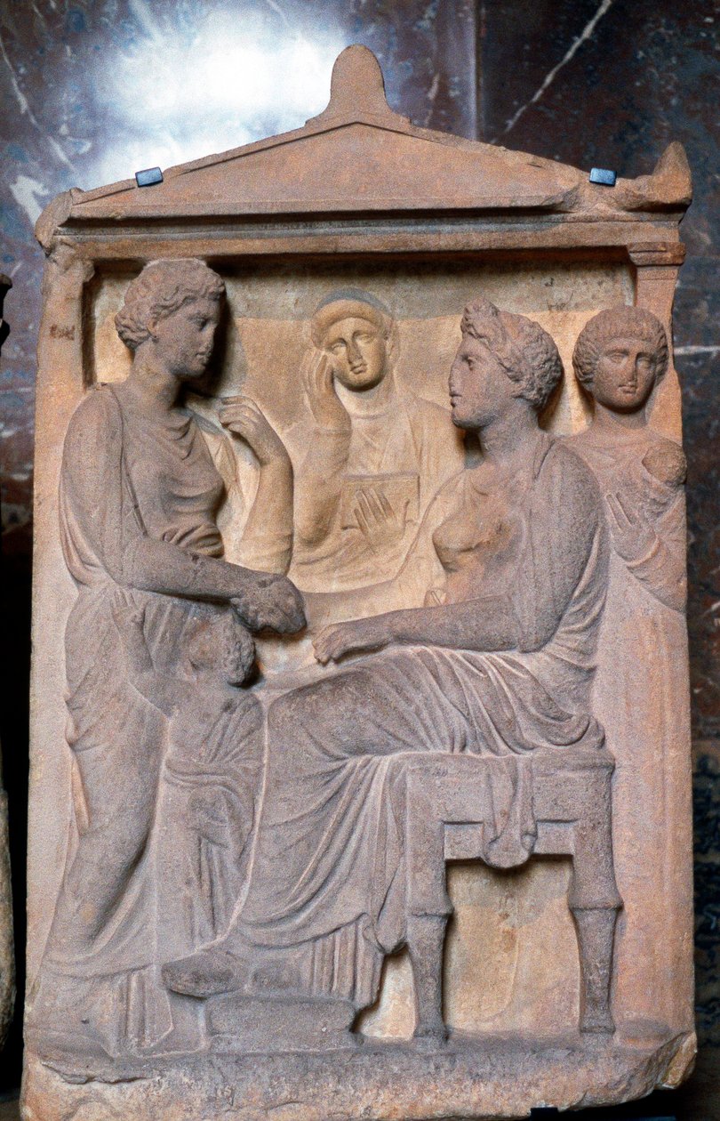 Relief grec antique montrant des amis se saluant - Unbekannt