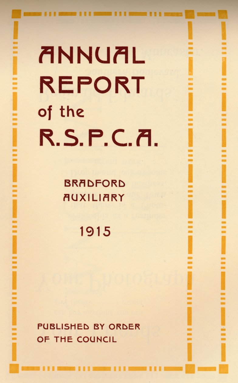 Rapport annuel de la R.S.P.C.A., 1916 - Unbekannt