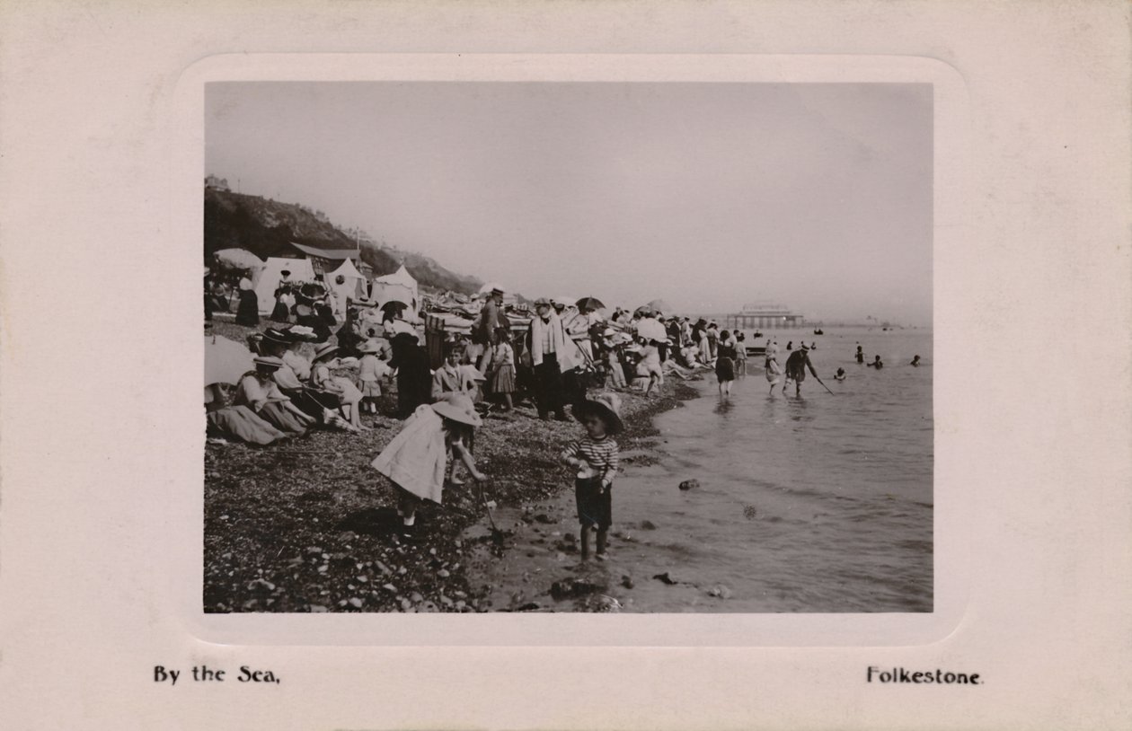 Au bord de la mer, Folkestone, fin 19e-début 20e siècle - Unbekannt