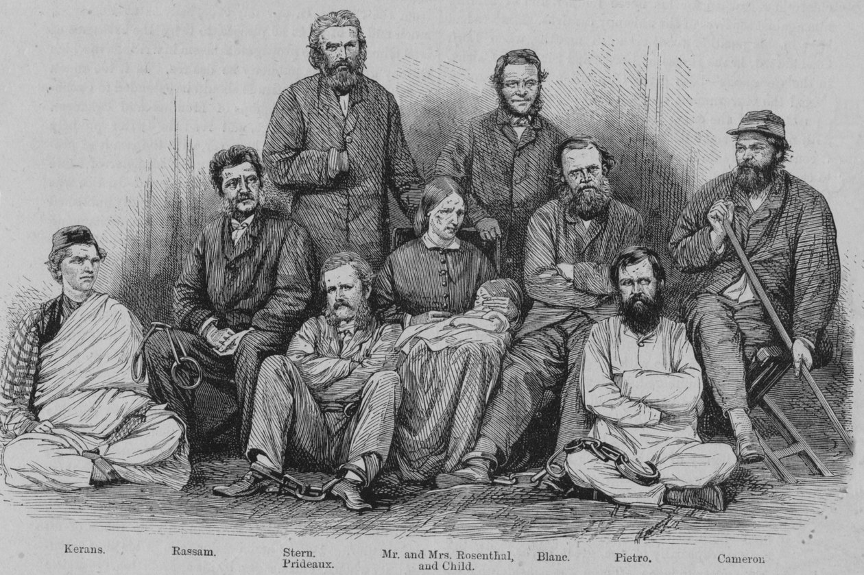 Capitaine Cameron et les autres captifs abyssiniens, vers 1864 - Unbekannt