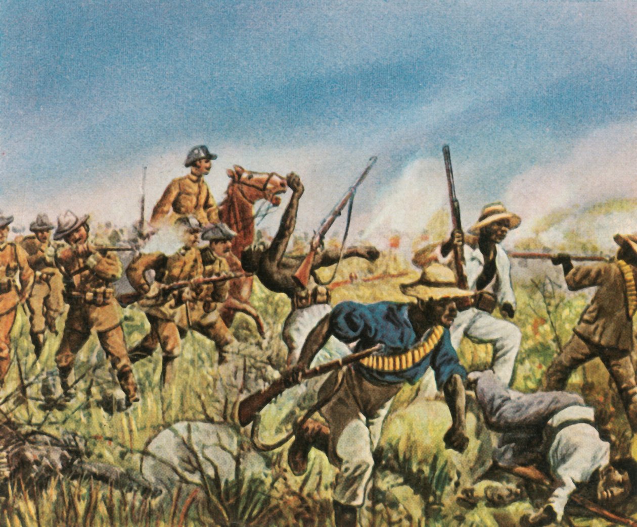 Le capitaine Franke combattant les Hereros, 1904 - Unbekannt