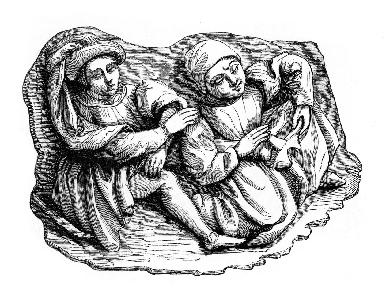 Relief en bois sculpté, 15e siècle, 1870 - Unbekannt
