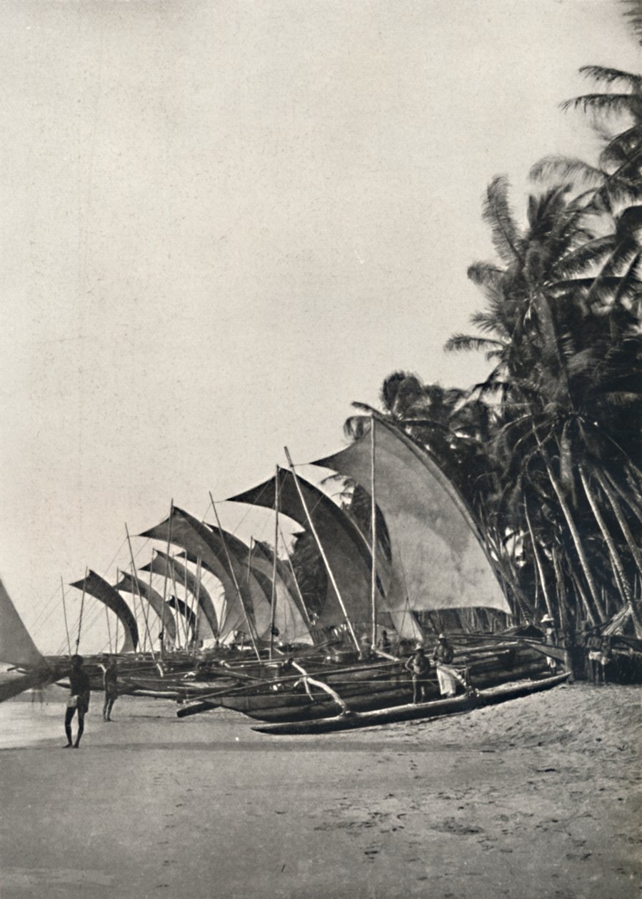 Ceylonesische Seefischerboote mit Ausleger, 1926 - Unbekannt