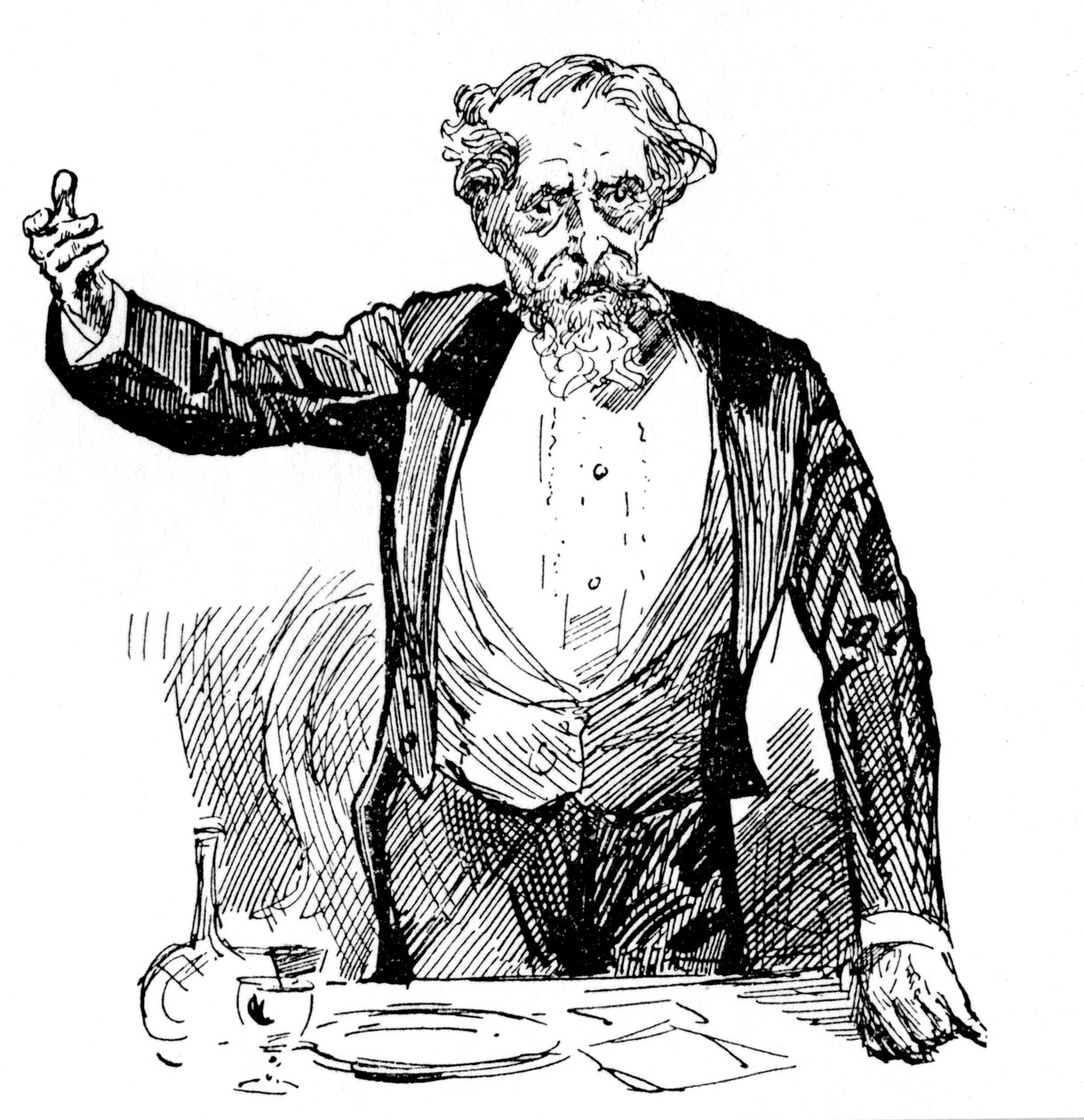 Charles Dickens faisant un discours après le dîner, vers 1860s - Unbekannt