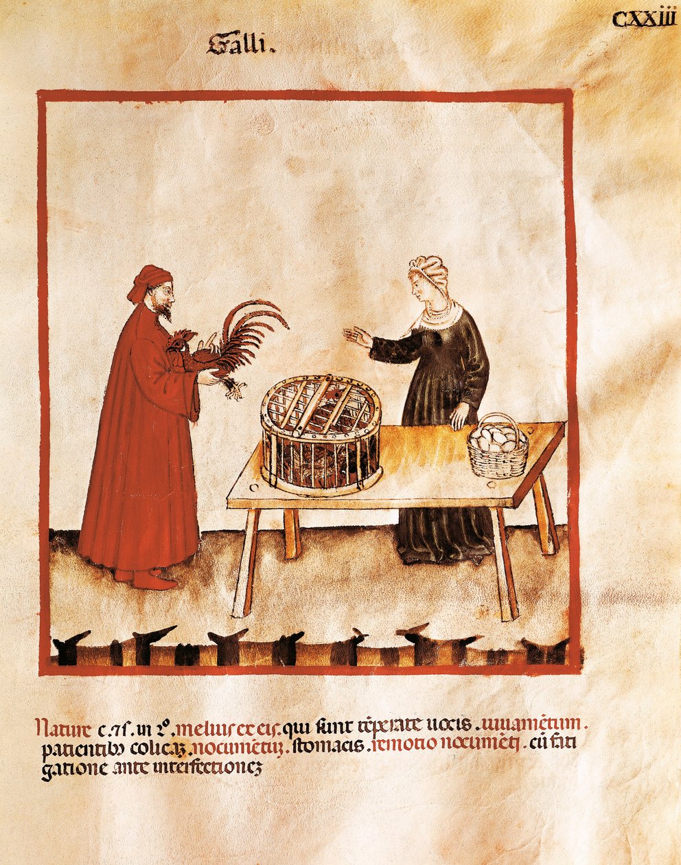 Poulet dans une cage en osier (miniature) - Unbekannt