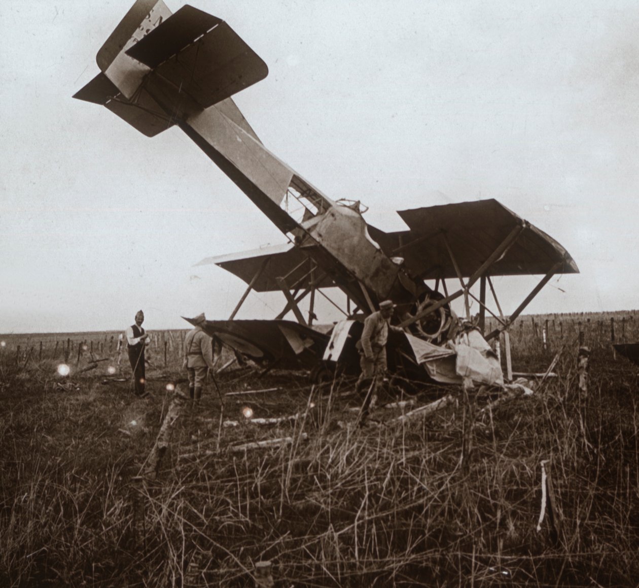 Avion écrasé, Tracy-le-Val, nord de la France, vers 1914-1918 - Unbekannt