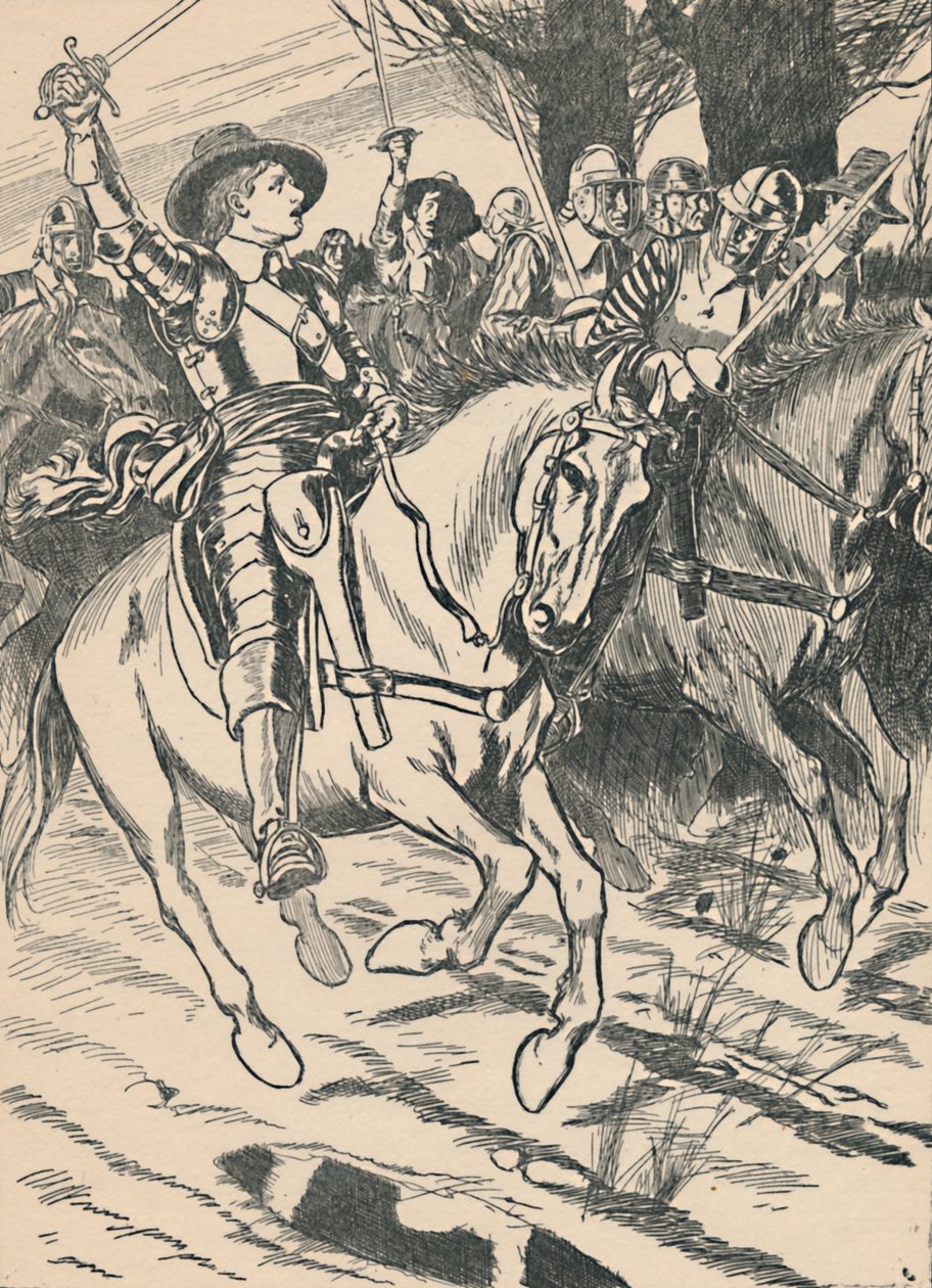Cromwell mène ses Ironsides à la bataille, vers 1907 - Unbekannt