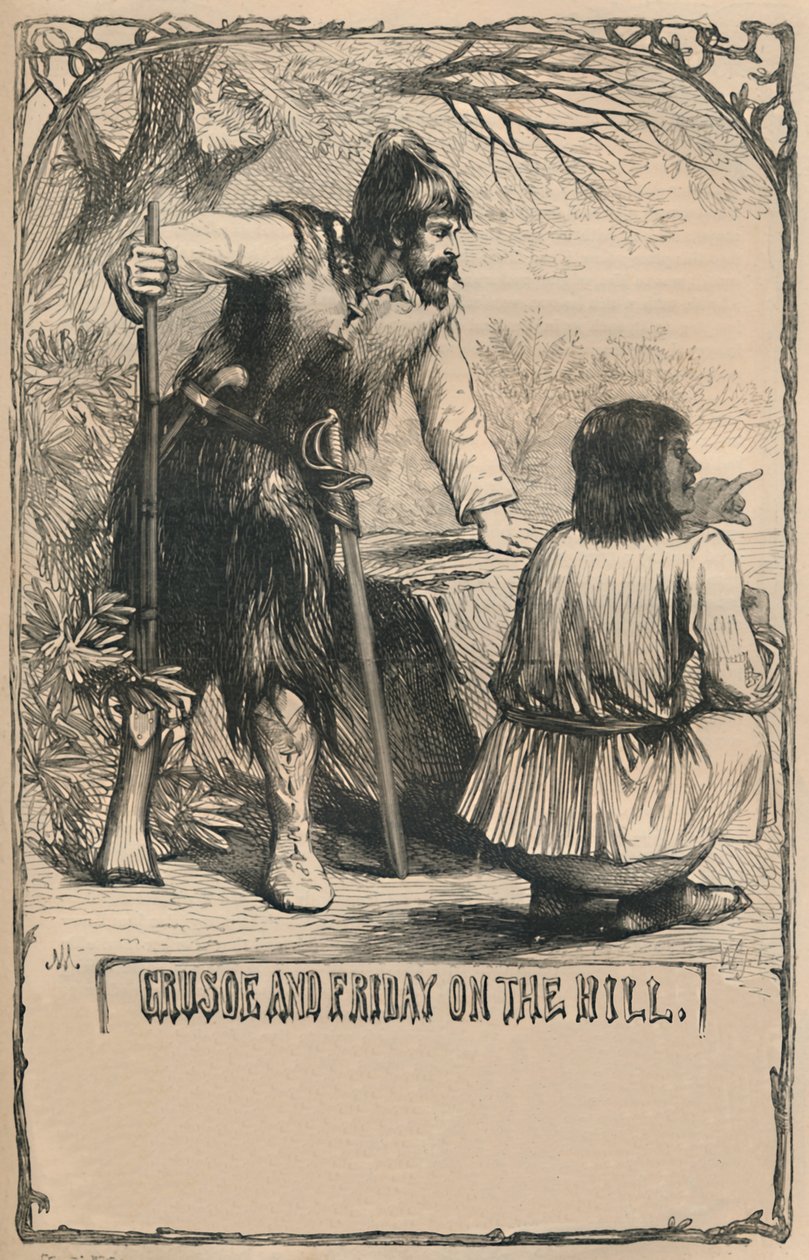 Crusoe et Vendredi sur la colline, vers 1870 - Unbekannt