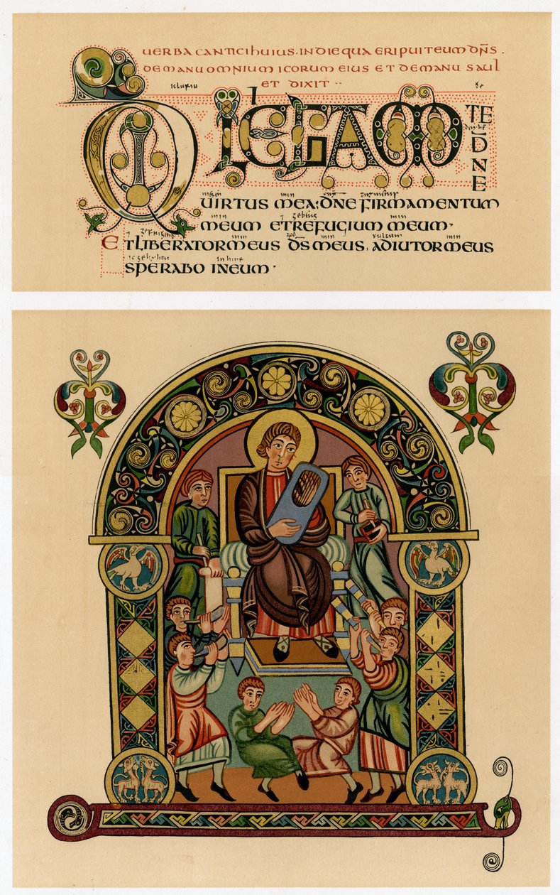 David jouant de sa lyre, 725-750 après J.-C. - Unbekannt