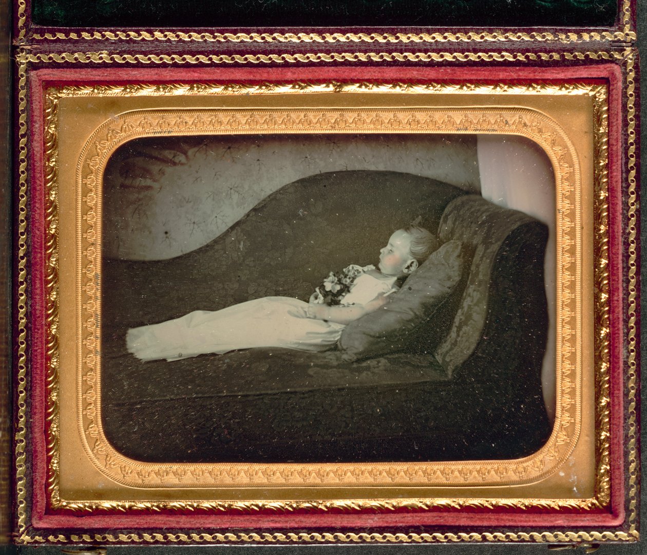 Enfant mort sur un canapé, vers 1855 - Unbekannt