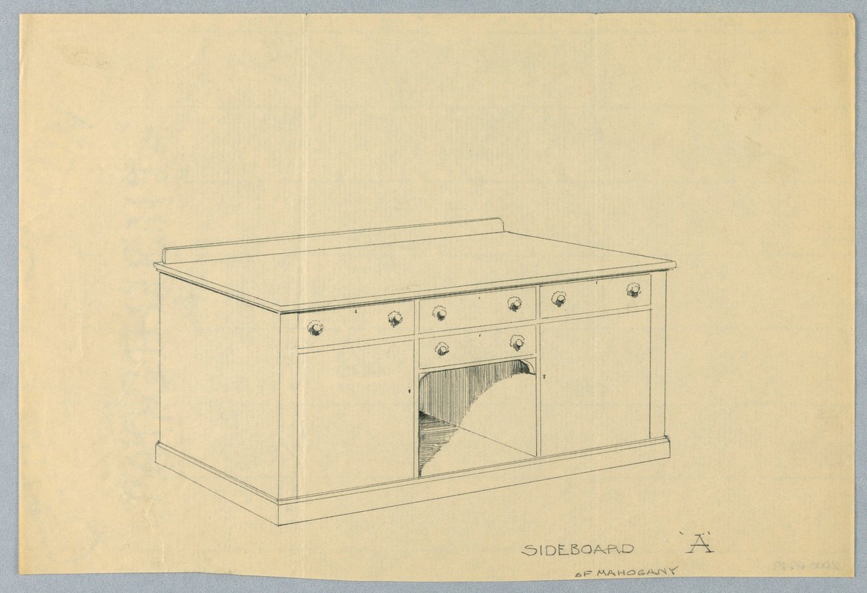 Conception pour buffet A en acajou, 1900-1905 - Unbekannt