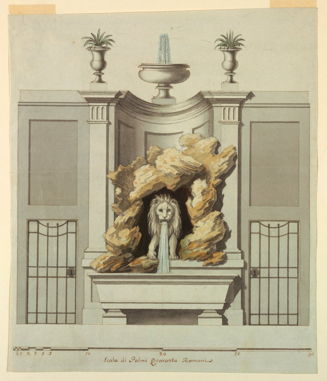 Design pour une fontaine murale - Unbekannt