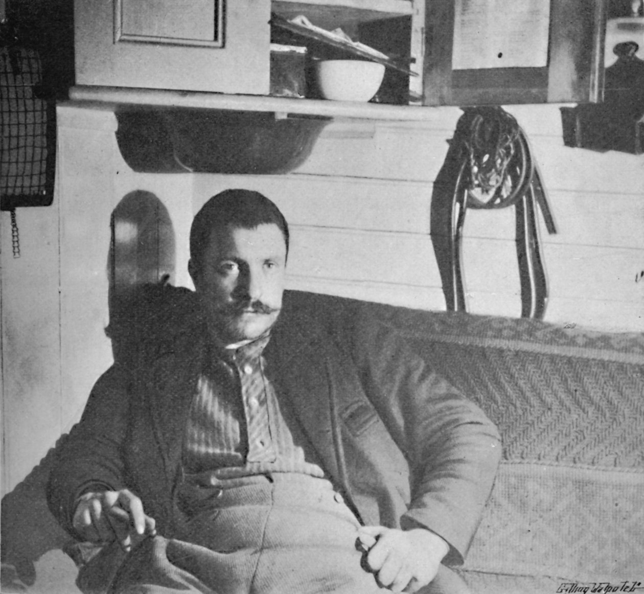Dr. Blessing dans sa cabine, 1893-1896, 1897 - Unbekannt