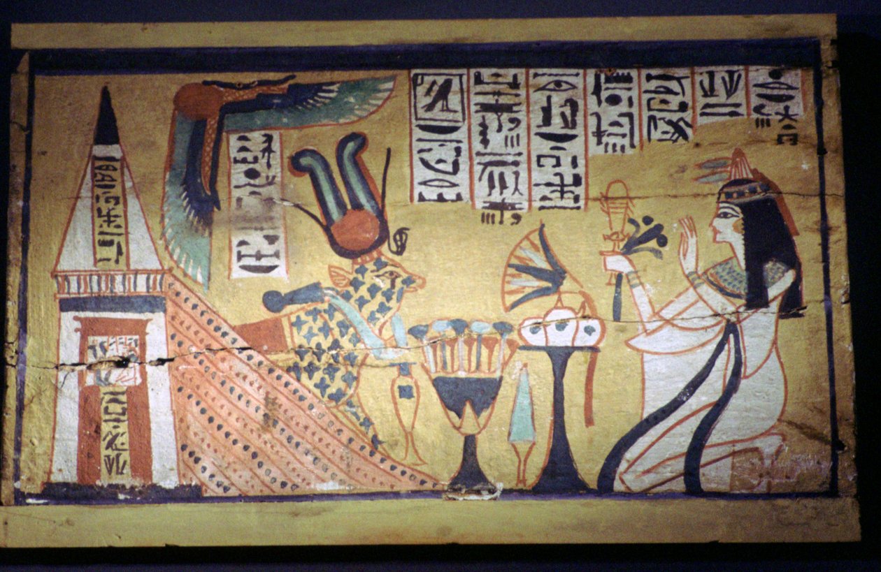 Peinture égyptienne sur une boîte à shabti en bois - Unbekannt