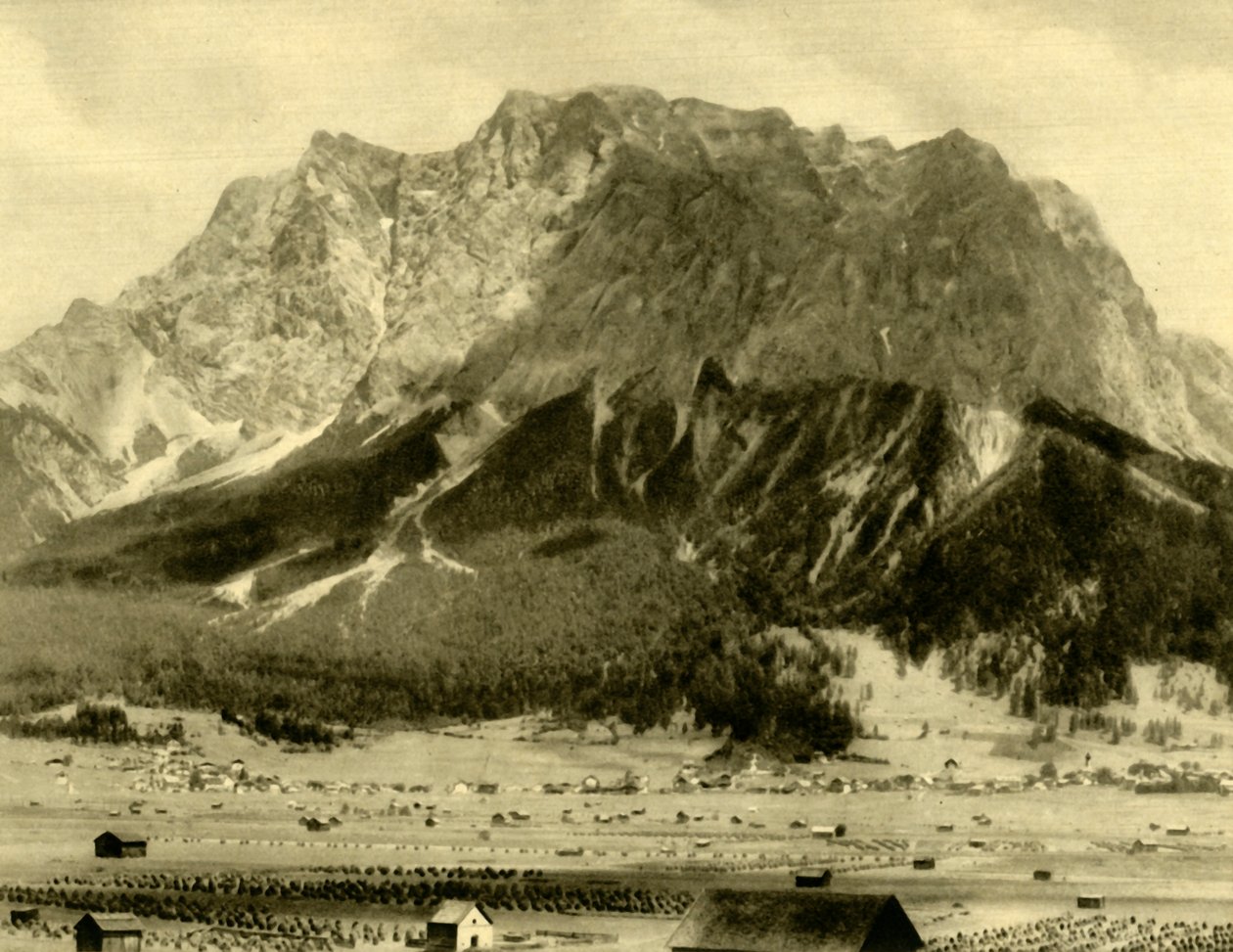 Ehrwald et les montagnes Wetterstein, Tyrol, Autriche, vers 1935 - Unbekannt