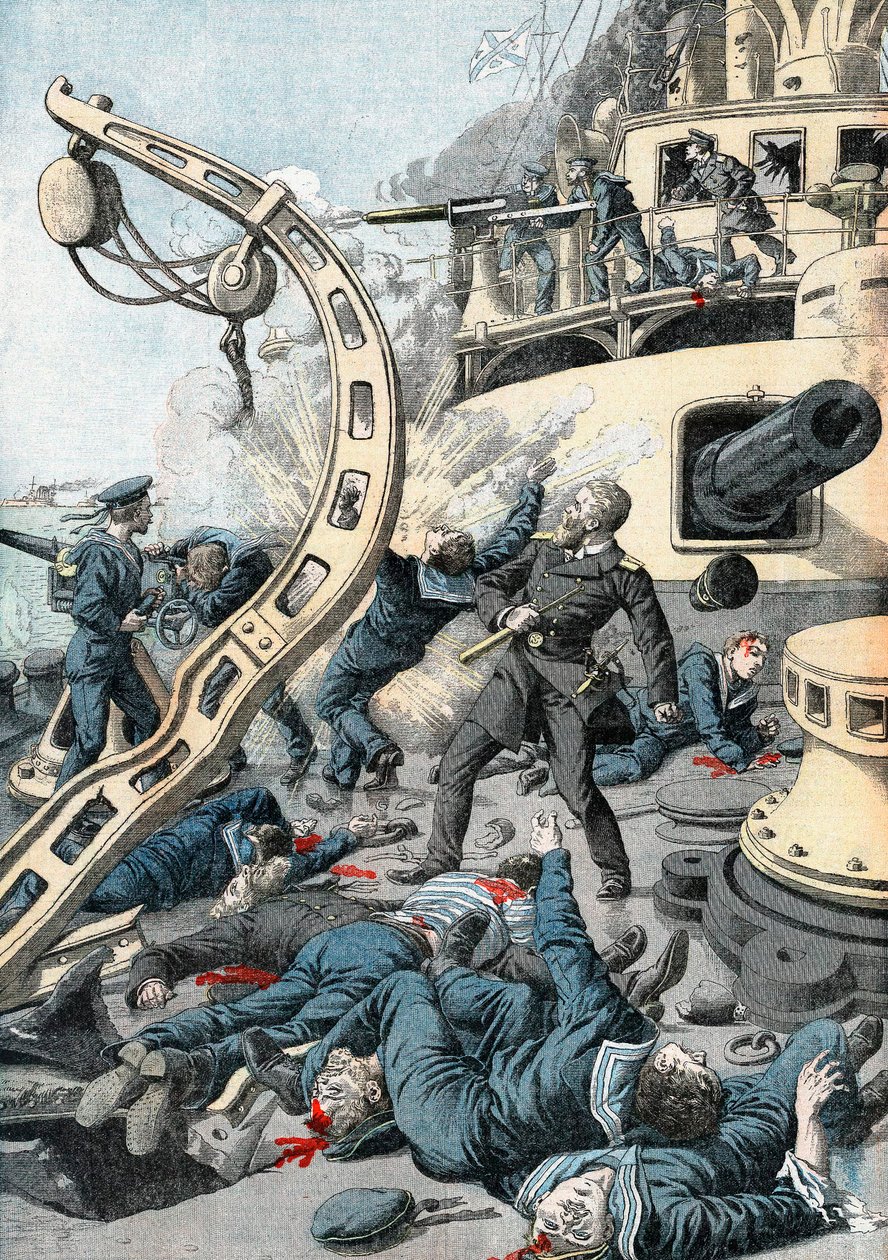 Explosion sur un navire de guerre russe, Guerre russo-japonaise, 1904-5 - Unbekannt