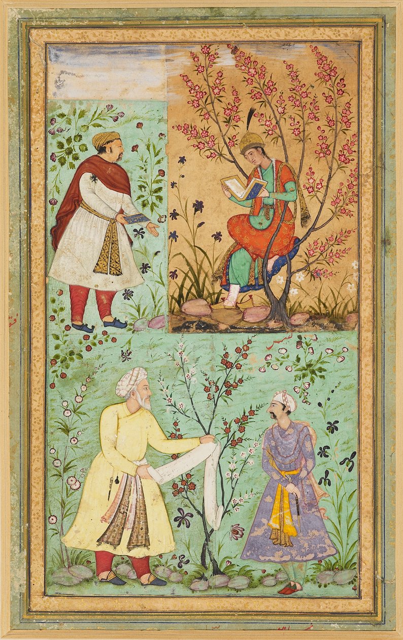 Quatre figures parmi les fleurs, 16e siècle - Unbekannt