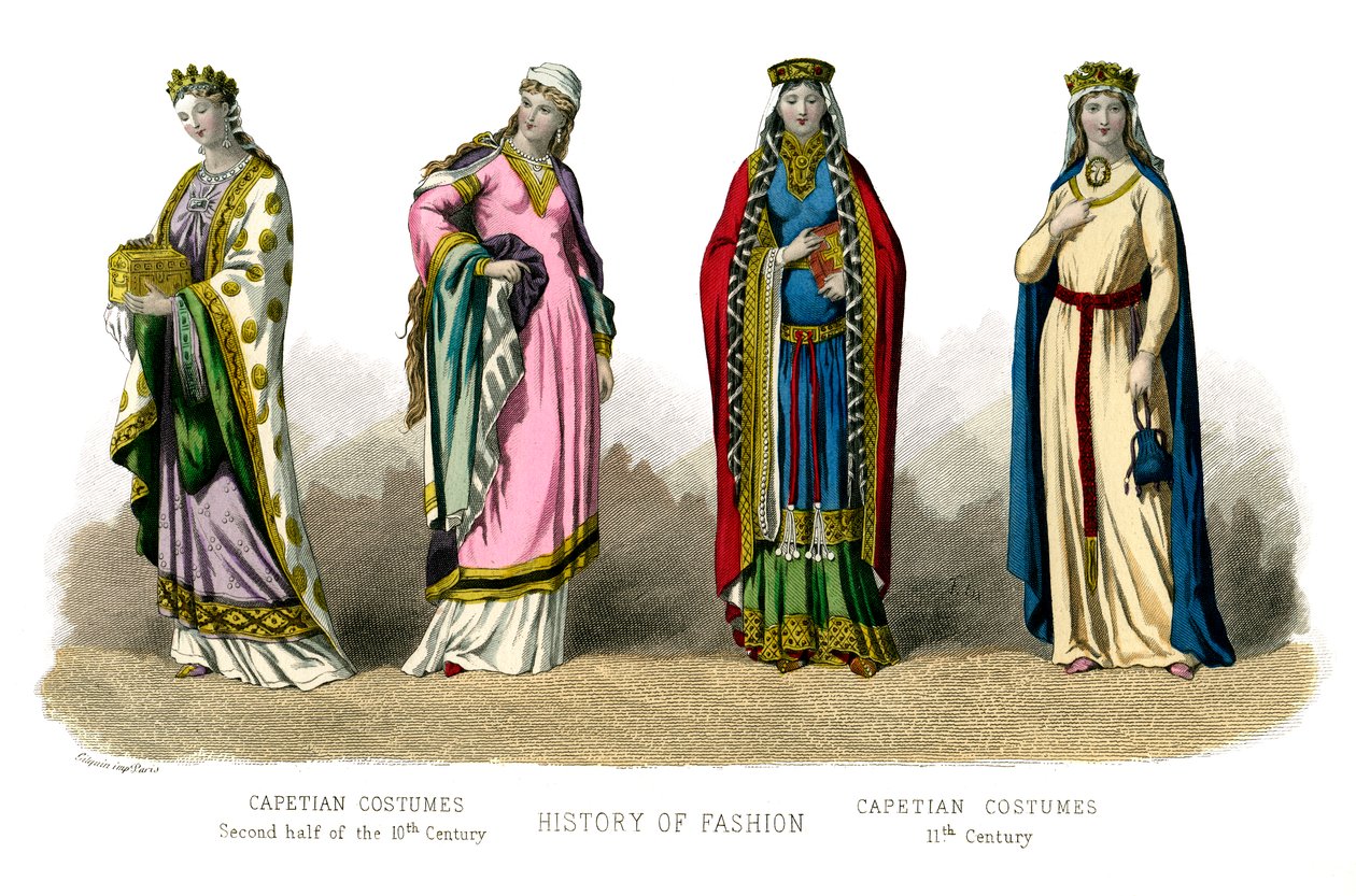 Costume français : Capétien, 10ème-11ème siècle, 1882 - Unbekannt