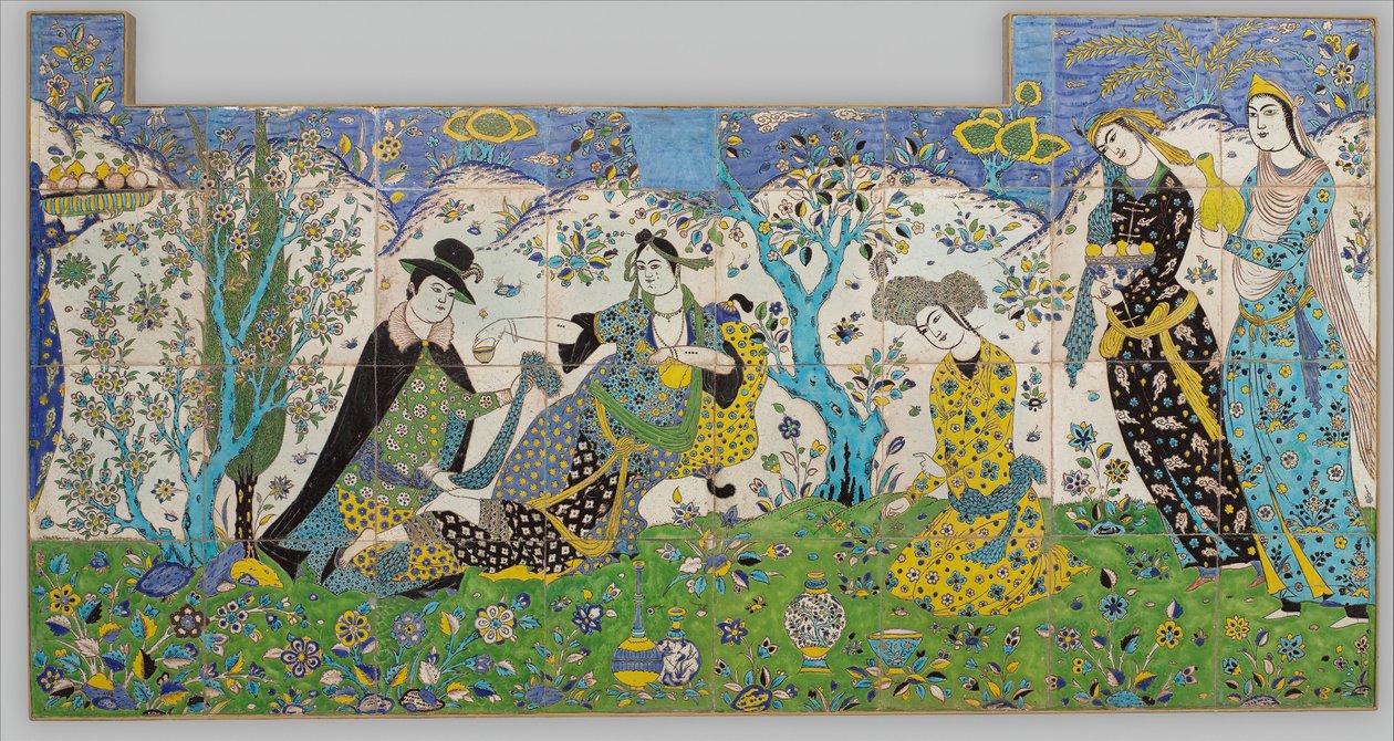 Réunion dans le jardin, Iran, 1640-50 - Unbekannt