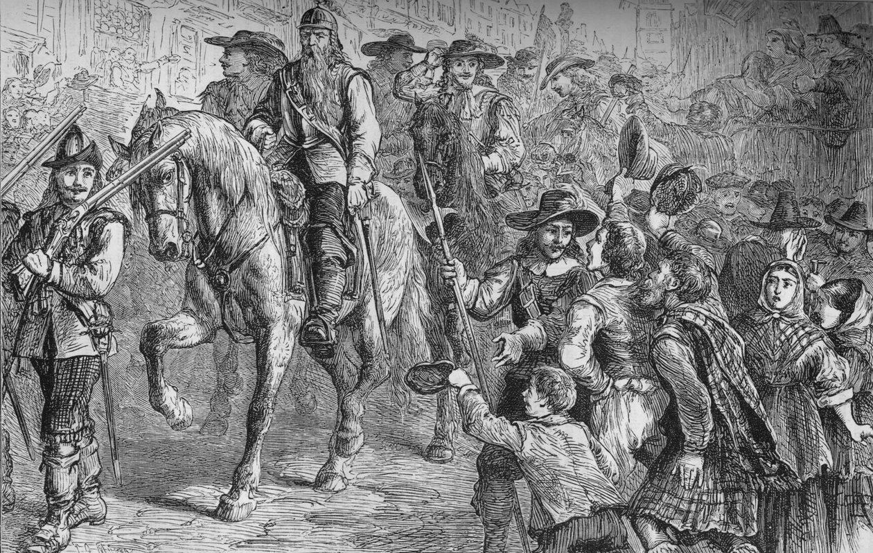 Le général Dalzell entrant à Édimbourg, juillet 1666, vers 1880 - Unbekannt