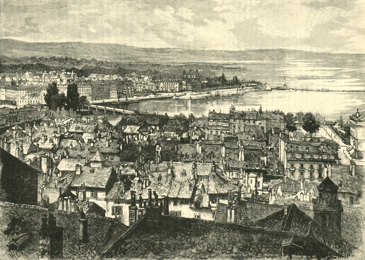 Genève, vue vers le lac, 1890 - Unbekannt