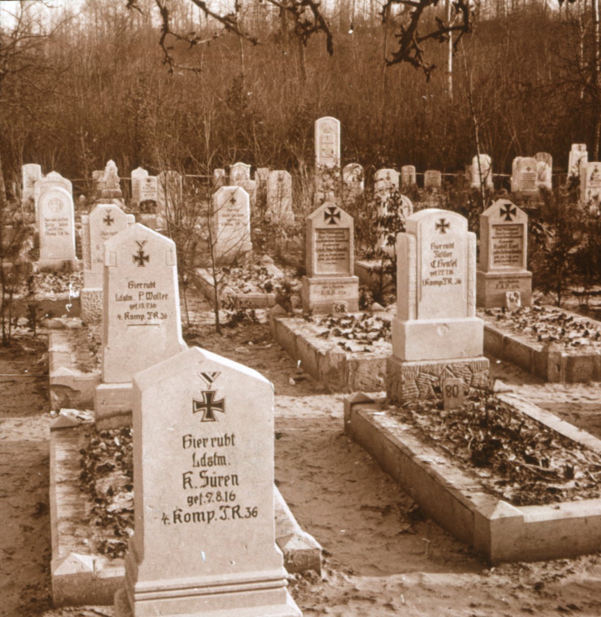 Cimetière allemand, Carlepont, nord de la France, vers 1914-1918 - Unbekannt