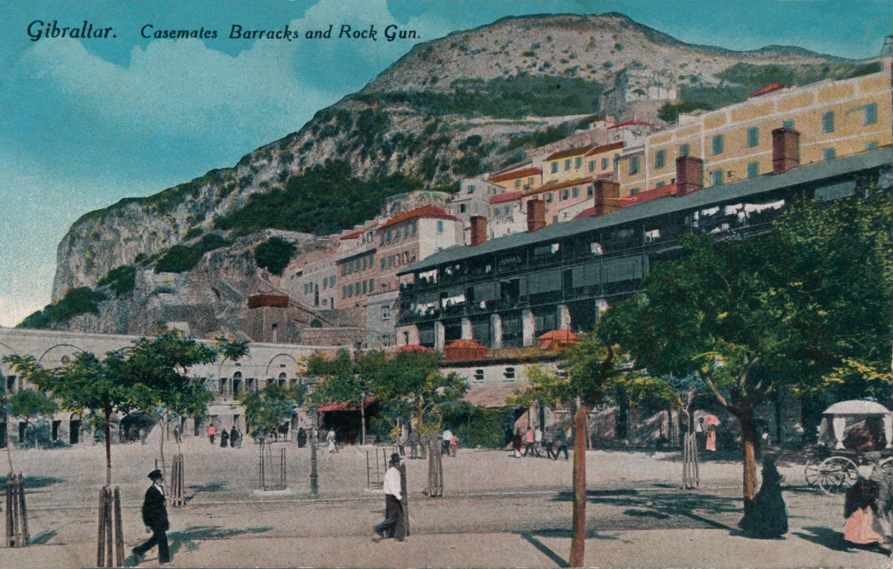 Gibraltar - Casemates Barracks et Rock Gun, vers 1900 - Unbekannt