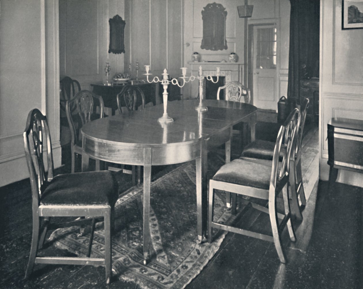 Mobilier de salle à manger en acajou Hepplewhite, 1760-1770, 1928 - Unbekannt