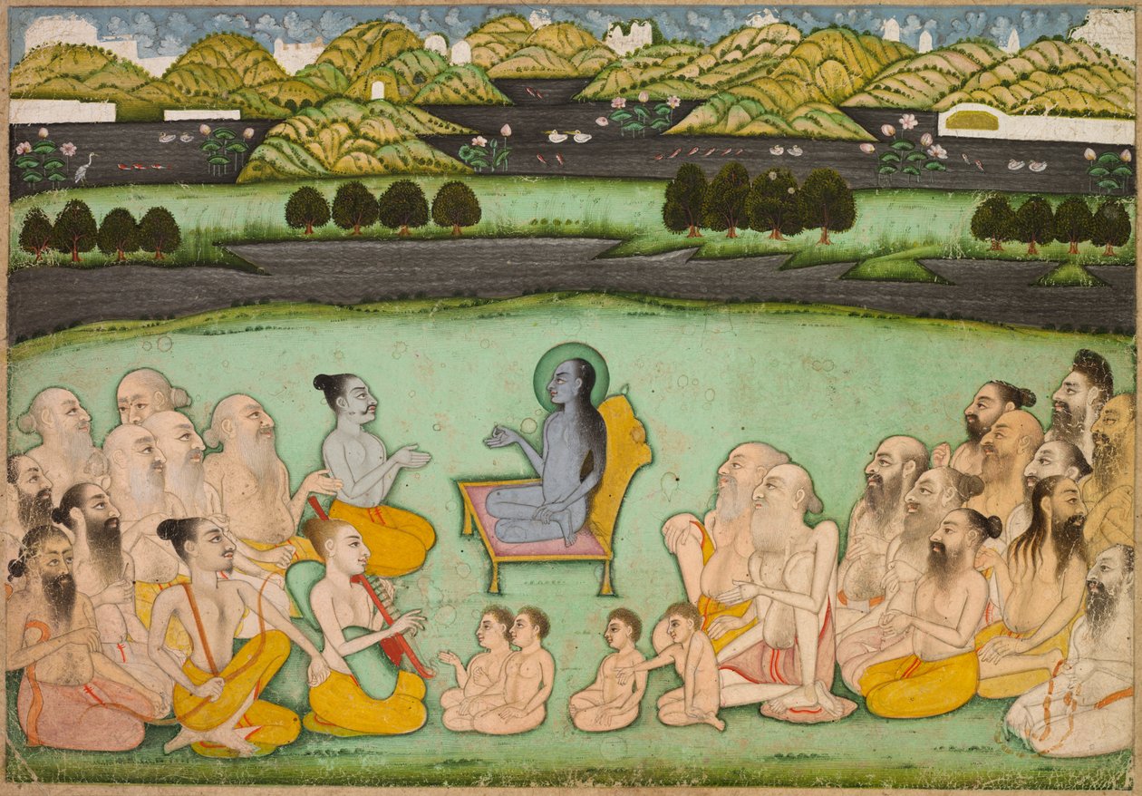 Dieu hindou Krishna parlant aux anciens, vers 1800 - Unbekannt