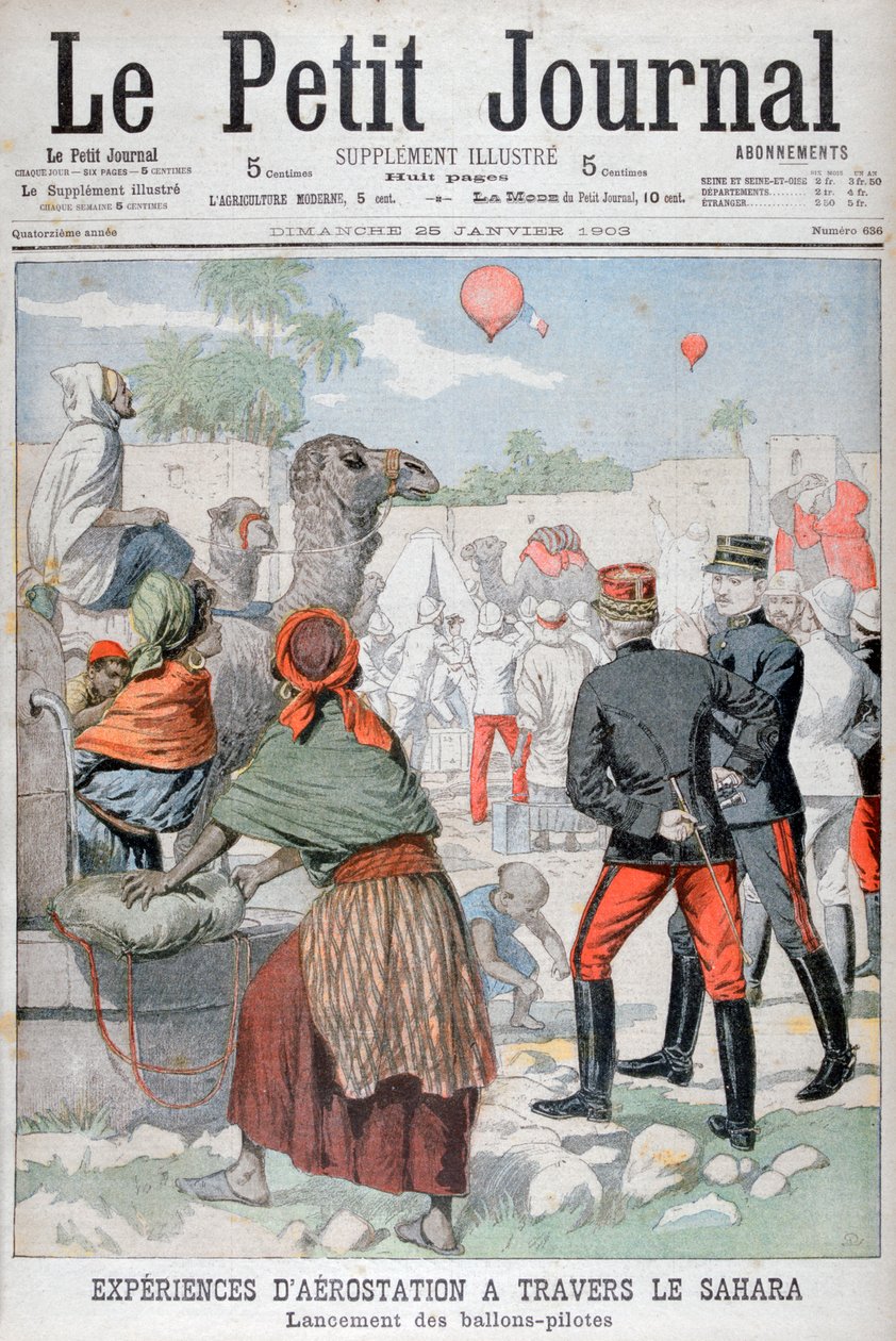 Montgolfières traversant le désert du Sahara, 1903 - Unbekannt