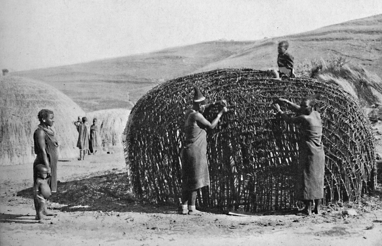 Construction de huttes au Zululand - Unbekannt