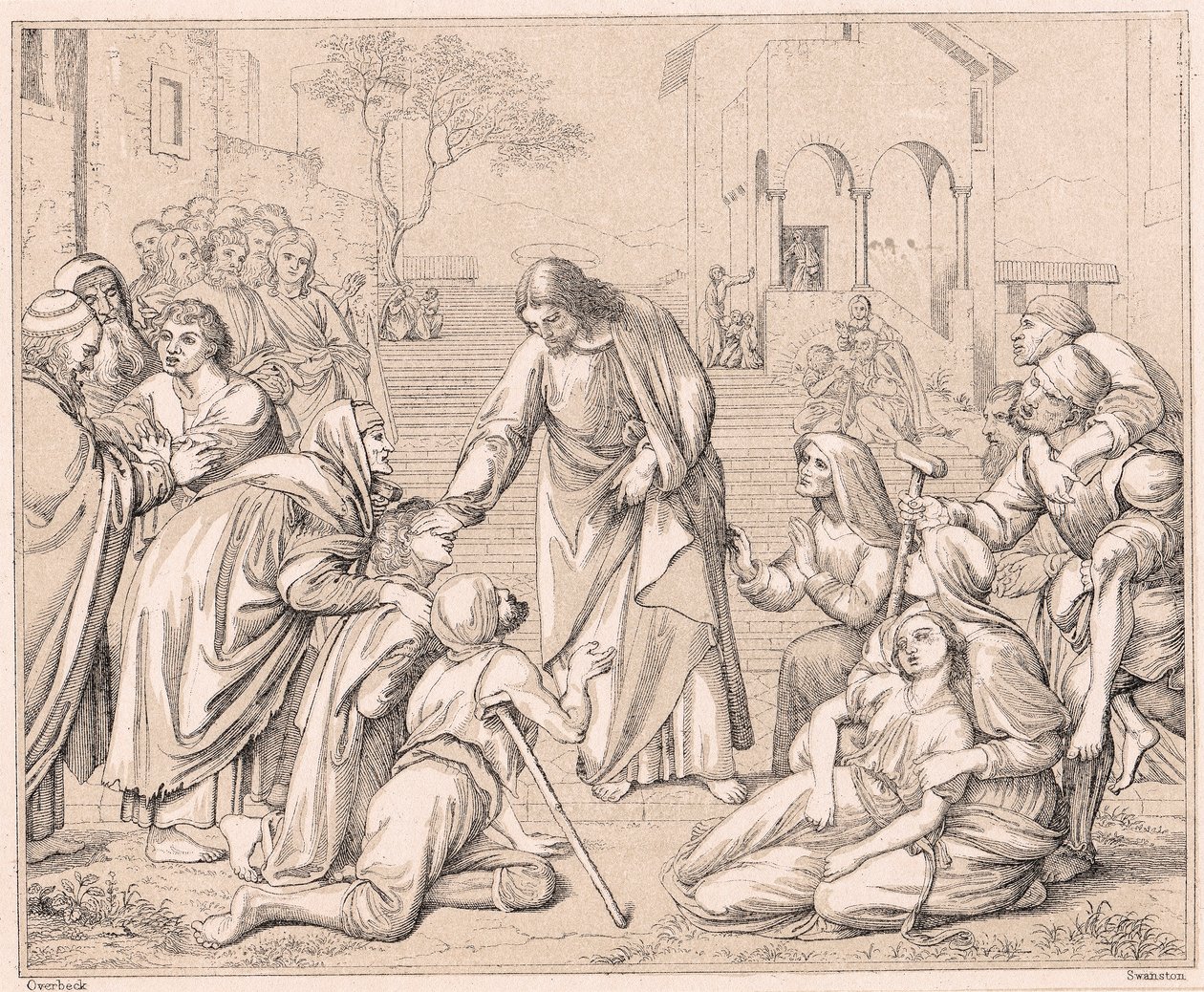Jésus guérissant les foules, vers 1880 - Unbekannt