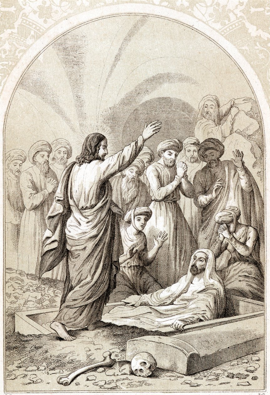 Jésus ressuscitant Lazare du tombeau, vers 1880 - Unbekannt