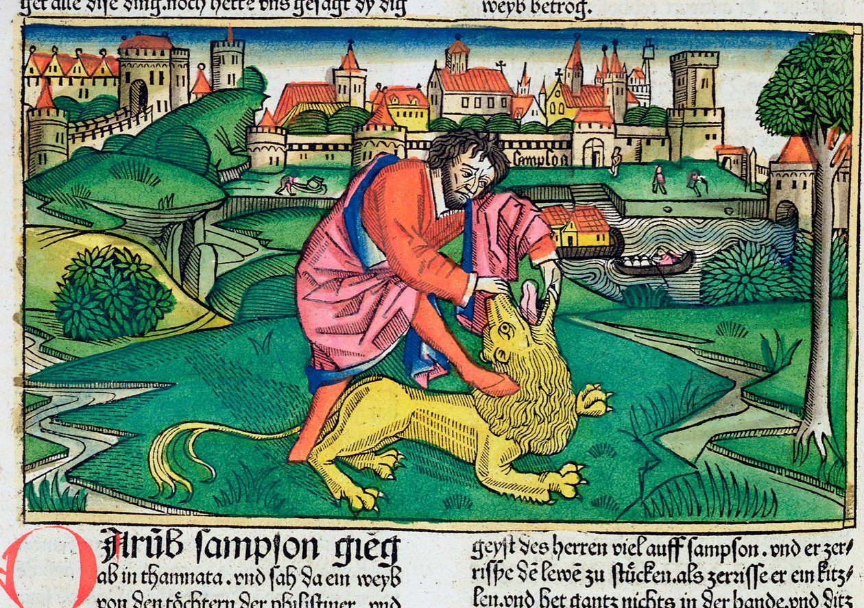 Juges 14:5-9 : Samson tuant le lion - Unbekannt