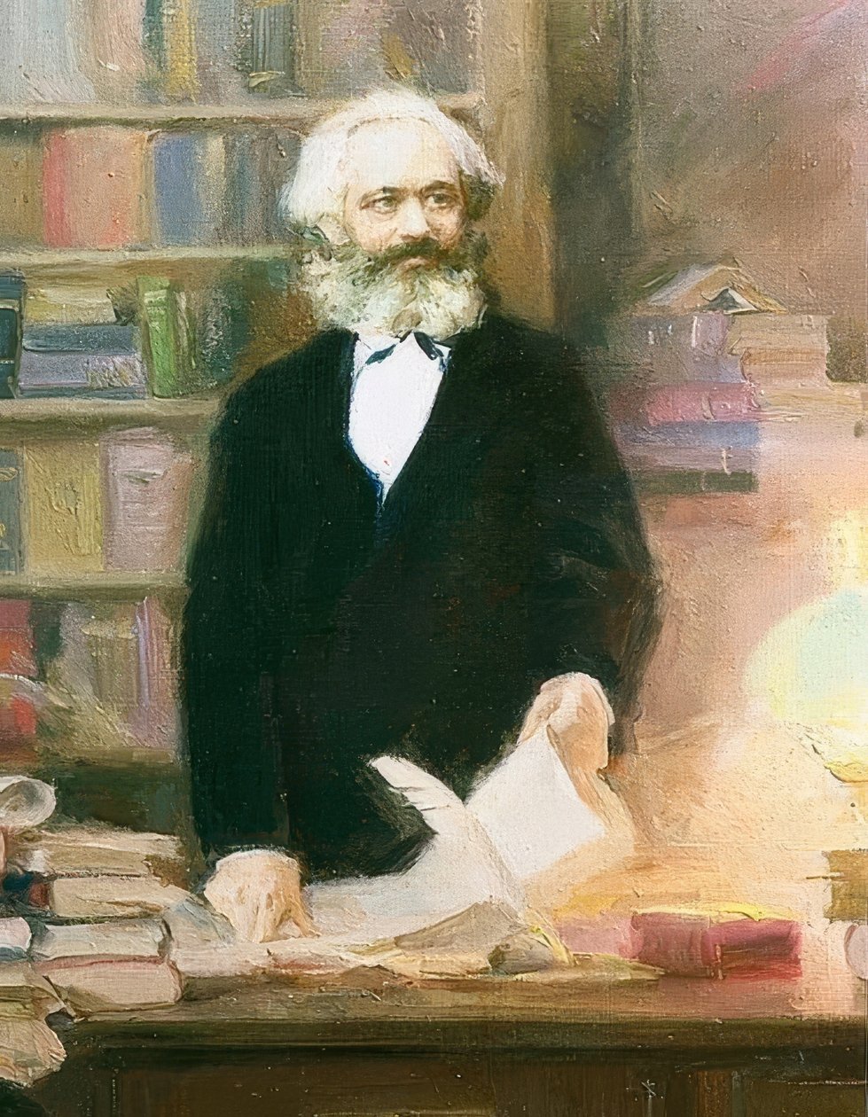 Karl Marx dans son bureau. Vers 1875 - Unbekannt