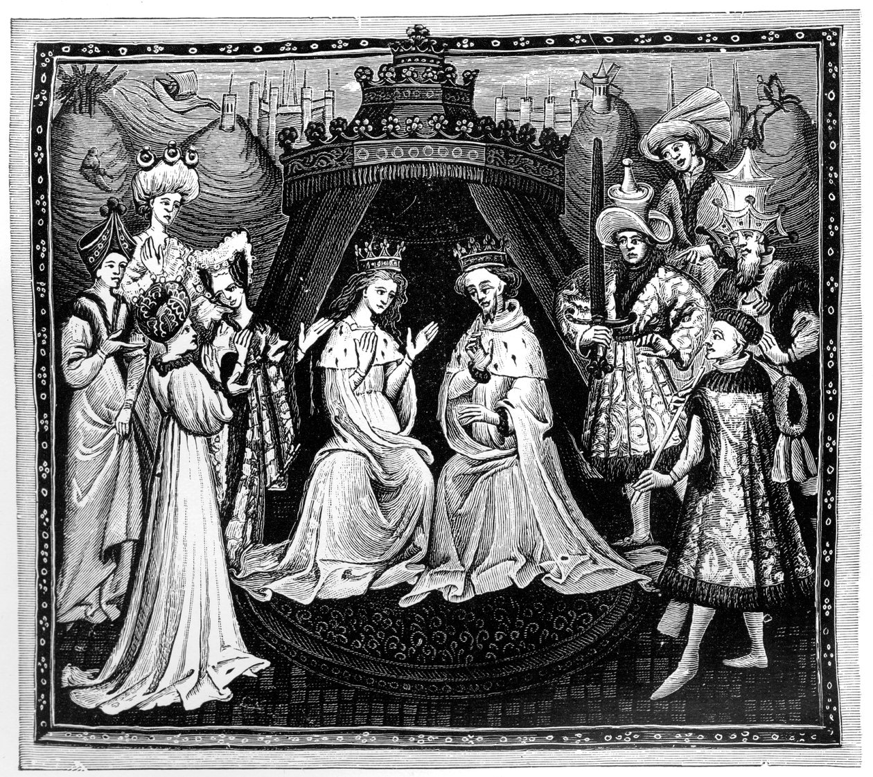 Roi, reine et cour, vers 1450, 1910 - Unbekannt