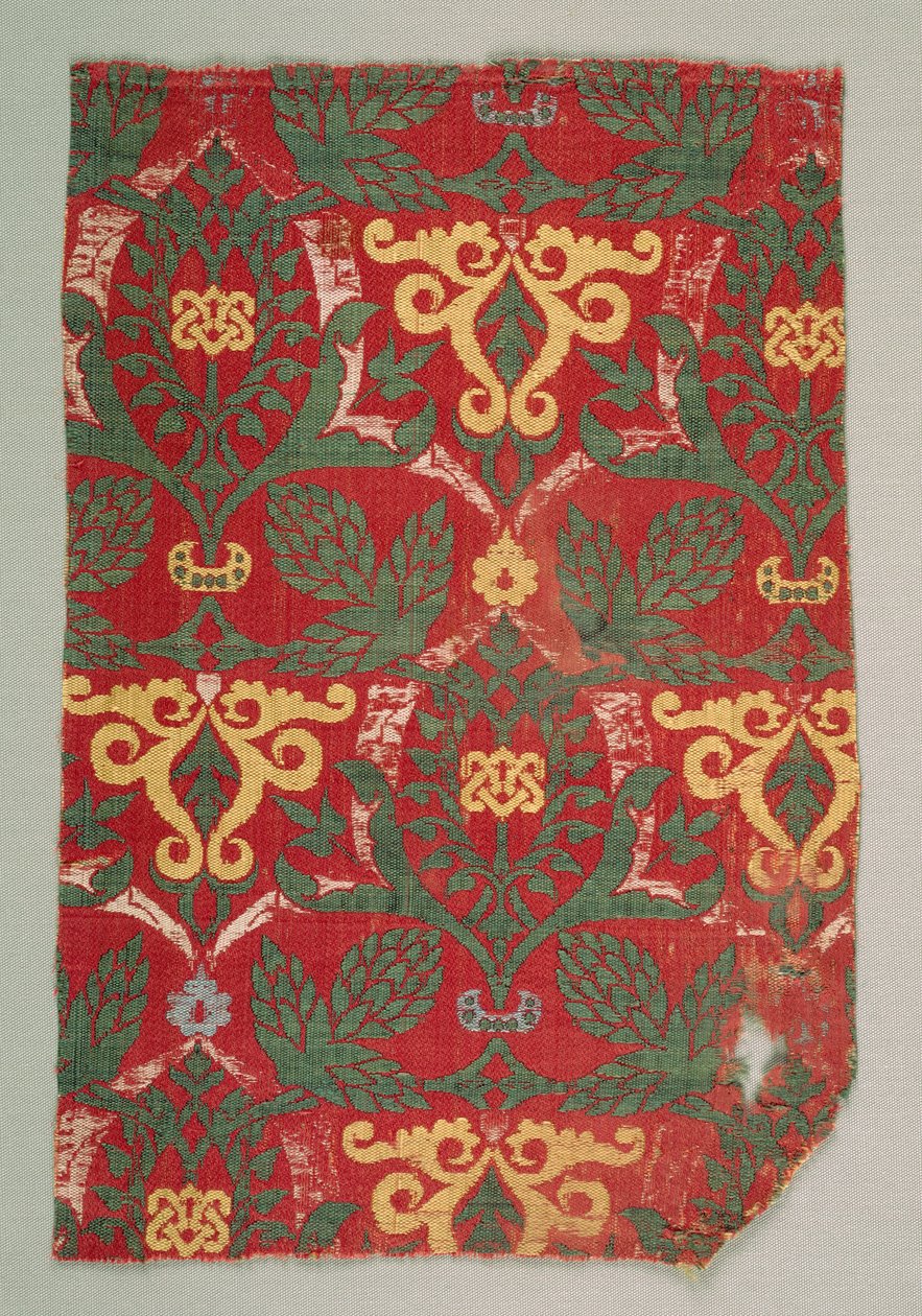 Lampas avec vigne courbée et feuilles de palmette, 1400s - Unbekannt