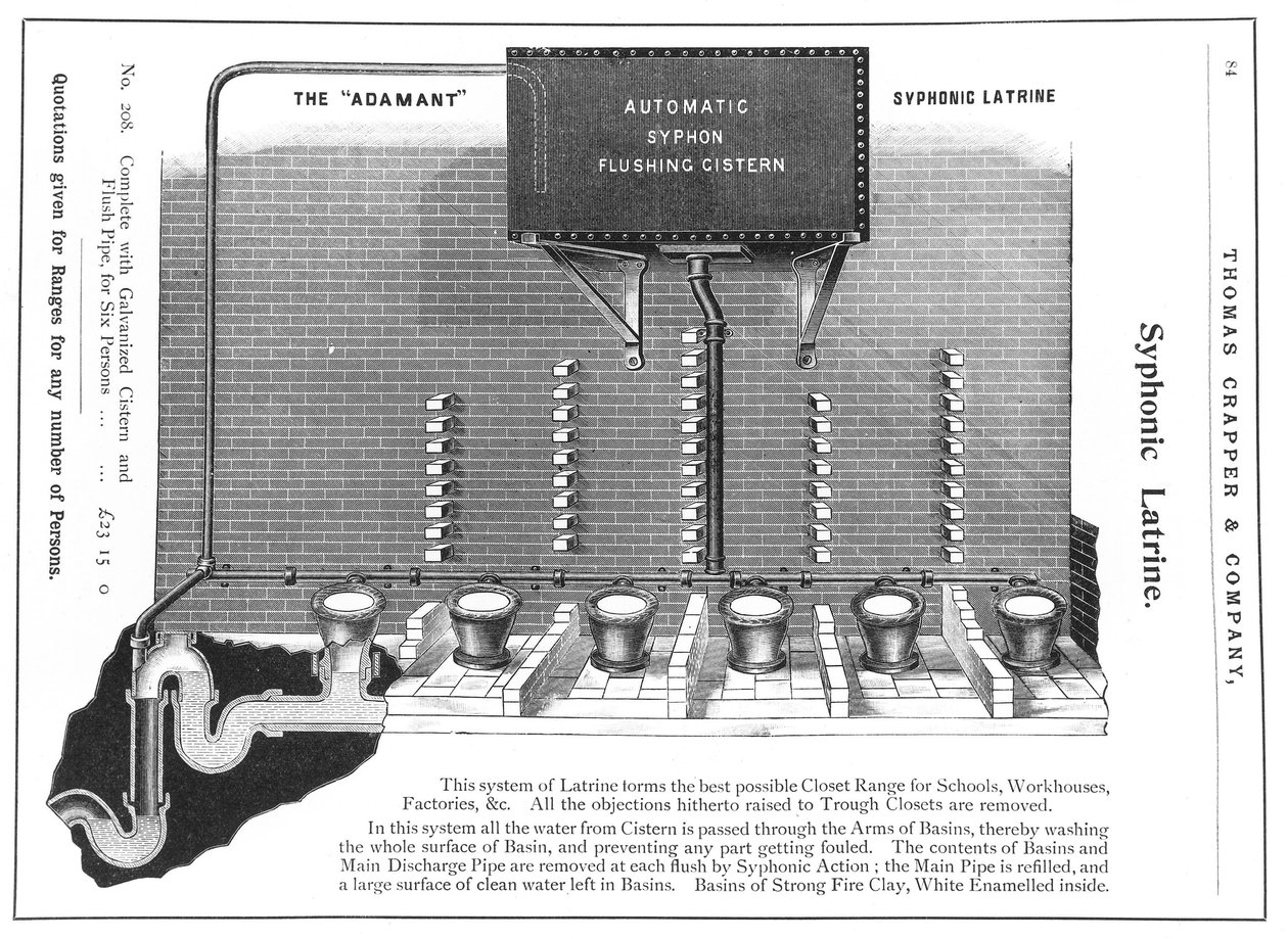 Latrines équipées de chasse d