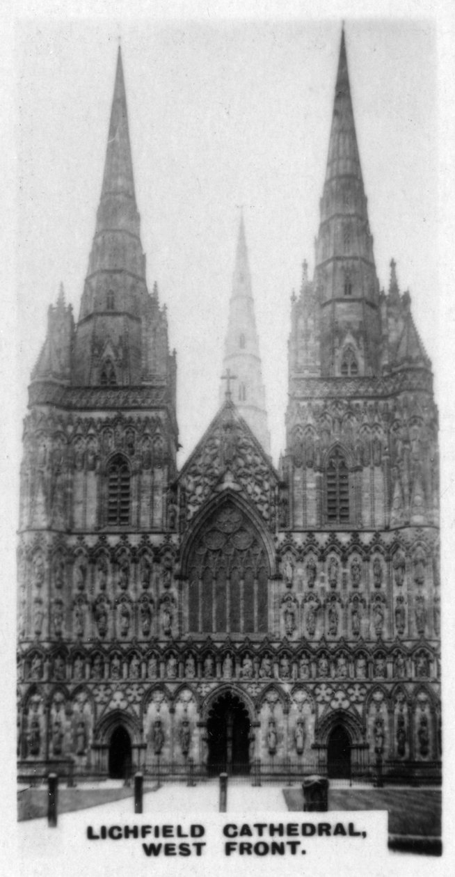 Cathédrale de Lichfield, façade ouest, Staffordshire, vers 1920 - Unbekannt