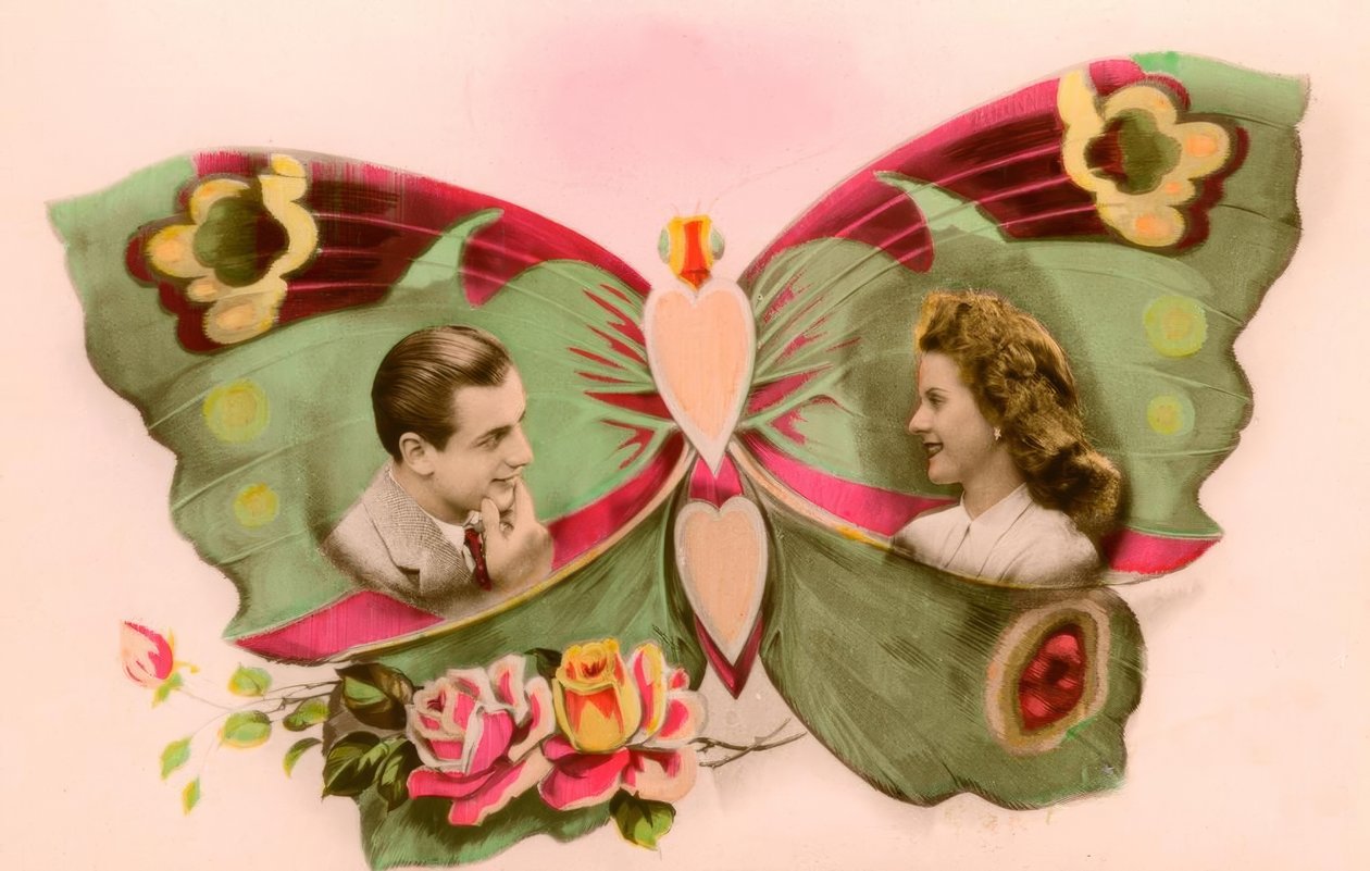 Couple amoureux dans un papillon - Unbekannt