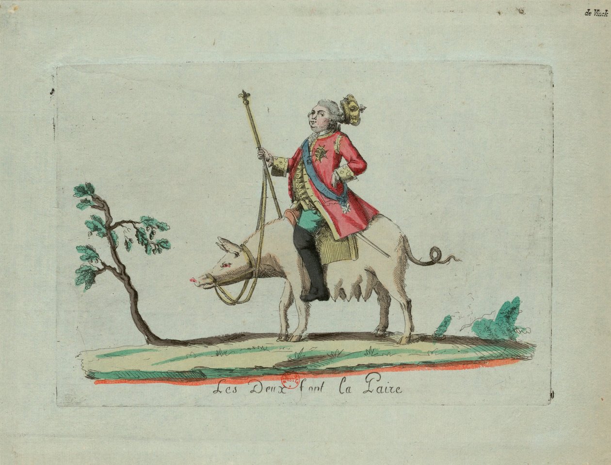Louis chevauche un cochon, 1791 - Unbekannt
