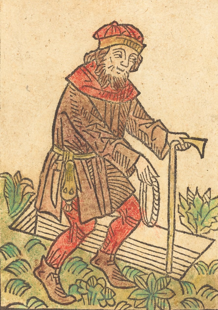 Homme marchant vers une tombe, vers 1495 - Unbekannt